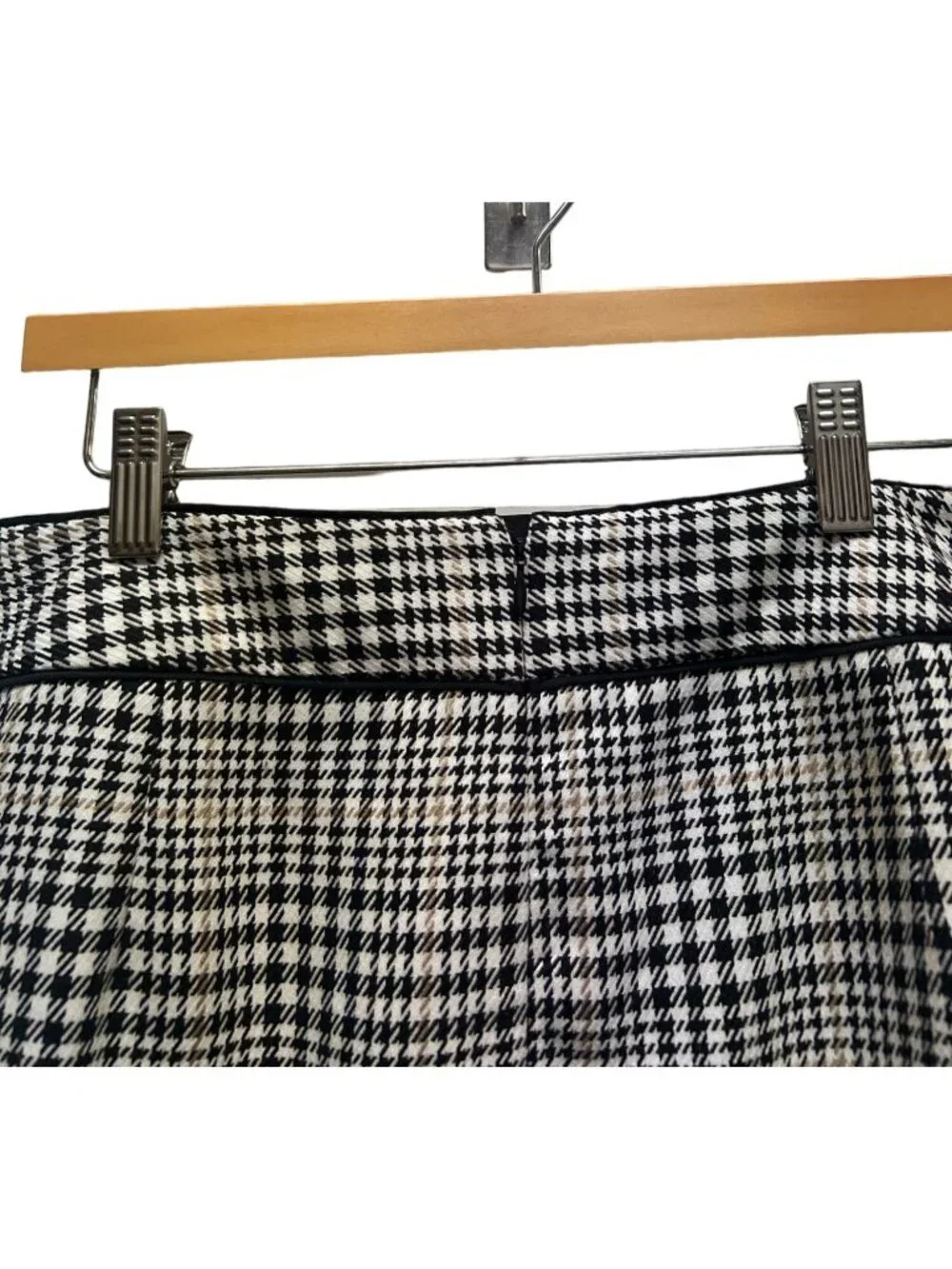 Banana Republic Tweed Black & White Plaid Pencil Skirt